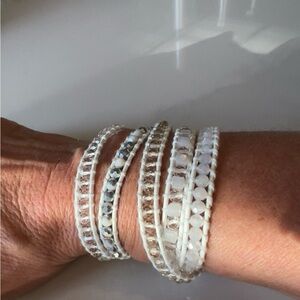 VICTORIA EMERSON Wrap White Beaded Bracelet. BRAND NEW!